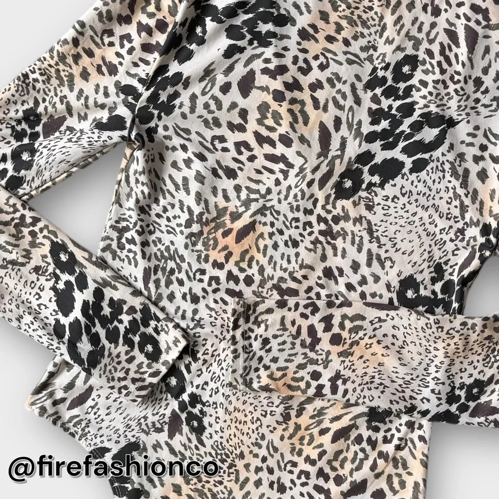 STEVE MADDEN ANIMAL PRINT LONG SLEEVE BODYSUIT MEDIUM BOHO INDIE WESTERN - Picture 4 of 8